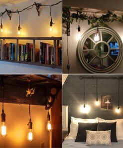 Vintage Pendant Light Kit Cord with Dimming Switch and Triple E26/E27 Industrial Light Socket Lamp Holder 25FT Twisted Black Cloth Bulb Cord Plug in Hanging Light Fixture 24 71ptk13RoyL