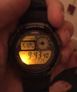 Casio Men's AE1000W-1BVCF Silver-Tone and Black Digital Sport Watch with Black Resin Band 24 71pu9XkDaL