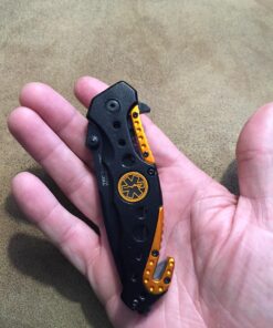 Snake Eye Tactical EMT Black & Orange Folding Pocket Knife 47 71pvGS36BHL