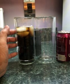 Sun's Tea (Set of 2) 20oz (600ml) Ultra Clear Strong Double Wall Insulated Thermo Glass Tumbler V3 Highball Glass for Beer/cocktail/lemonade/iced Tea/Smoothie (Real Borosilicate Glass, Not Plastic) 11 71pw61MWFOL