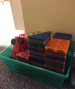 Playmags Magnetic Tiles for Kids, 60 Pc Magnet Blocks with ABC Click-ins, STEM Development Building Toys for Boys Girls & Toddlers 60 Pcs Magnetic Tiles Set 18 71pwUthe9kL