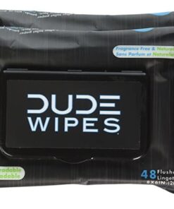 DUDE Wipes - Flushable Wipes Stocking Stuffers - 1 Pack, 48 Wipes - Unscented Extra-Large Adult Wet Wipes - Vitamin-E & Aloe for at-Home Use - Septic and Sewer Safe Fragrance Free 48 Count (Pack of 1) 28 71pwfxhP0pL
