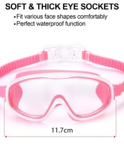 2 Pack Kids Swim Goggles, Swimming Glasses for Children from 3 to 15 Years Old Purple/Pink 11 71pxDxuOdxL