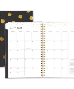 Blue Sky Ashley G for 2017-2018 Academic Year Weekly & Monthly Planner, Twin-Wire Bound, 5' x 8', Messy Dot Design 14 71pxM8f caL