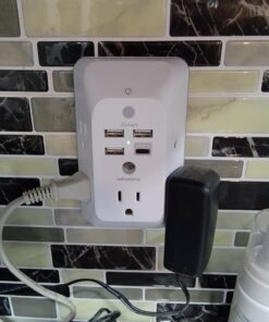 Outlet Extender with Night Light, Multi Plug Outlet, USB Wall Charger Surge Protector 4 USB Charging Port(1USB C), Power Strip Electrical Outlet Splitter Expander for Home Office Dorm Room ETL Listed 5 AC + 3 USB A +1 USB C & Light 27 71pxZo65nrL