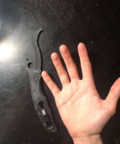 Spyderco Matriarch 2 Signature Knife with Emerson Opener and 3.57" VG-10 Black Reverse S Blade - SpyderEdge - C12SBBK2W Emerson Opener - Black Blade 28 71pxojX0GL