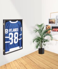 Jersey Display Frame Case Lockable, Large Sport Jersey Shadow Box with 98% UV Protection Acrylic and Hanger for Baseball Basketball Football Soccer Hockey Sport Shirt and Uniform (Black Finish) Black Finish 30 71pxrZDU6 L