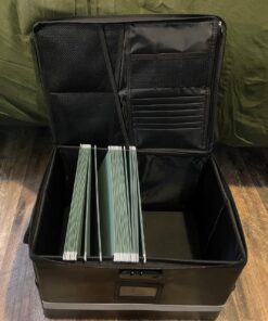 EXLIFBAG File Organizer, Fireproof File Box with Lids, Important Document Organizer Box with Lock, Portable File Folder Organizer with Handle Black 1 Layer 59 71py6JJiCbL