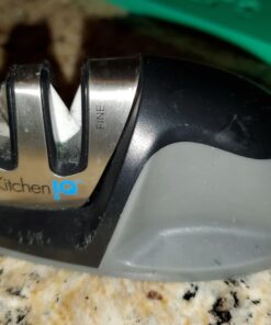 KitchenIQ 50009 Edge Grip 2-Stage Knife Sharpener, Black, Coarse & Fine Sharpeners, Compact for Easy Storage, Stable Non-Slip Base, Soft Grip Rubber Handle, Straight & Serrated Knives 38 71pyAGhkcgL