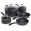 Ecolution Symphony Multipurpose Forged and Stainless Steel Pots and Pans 8 pc. Set, Reinforced Ergonomic Cool-Touch Handles, Dishwasher Safe, Fully Nonstick Interior, Slate,Grey 8 Piece Set 9 71pyO8QUMuL