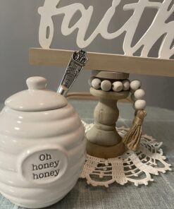 Mud Pie Honey Pot Serving Set, 4x3, White 30 71pynrnjtmL