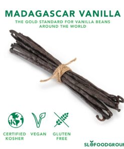 Slofoodgroup - Madagascar Vanilla Beans - Extract Grade B Vanilla Pods - 10 Count - Extraction Grade Bourbon Vanilla Planifolia - For Cooking, Baking, and Vanilla Extract 10 Count (Pack of 1) 29 71pyzZTTM8S