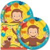 Curious George Birthday Party Supplies Set Large Plates & Napkins Tableware Kit for 16