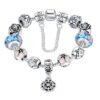 Presentski Charm Bangle Bracelet Silver Plated with Colorful Cubic Zirconia for Women Sapphire Color 7.1 Inches 16 71q RbdKDpL
