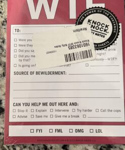 Knock Knock WTF Notes Nifty Note Checklist Memo Pad, 50 Sheets 20 71q jHi5NbL