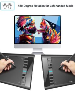 Graphics Drawing Tablet, UGEE M708 10 x 6 inch Large Drawing Tablet with 8 Hot Keys, Passive Stylus of 8192 Levels Pressure, UGEE M708 Graphics Tablet for Paint, Design, Art Creation Sketch Black 36 71q npPSVYL