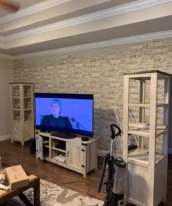 RoomMates RMK9037WP Light Brown Stuccoed Brick Peel and Stick Wallpaper Brown and Grey 56 71q uIXpe7L