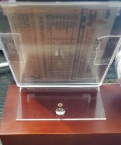 MLB Dark Wood Base Ball and Card Holder,8.2 x 6.5 x 4.7 inches,Multicolor 14 71q xwF 0L