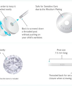 925 Sterling Silver Rhodium Plated 4mm Cubic Zirconia Stud Screwback Baby Girls Earrings Aug 11 71q0DDM3o3L