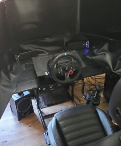 VEVOR Racing Simulator Stand Adjustable Steering Wheel Stand Carbon Steel Racing Wheel Stand fit for Logitech G25, G27, G29, G920, Racing Wheel Gaming Stand, Not Included Wheel,Pedals and Chair Black 75 71q0zyUfnEL