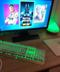 Razer BlackWidow X Chroma Mechanical Gaming Keyboard: Green Key Switches - Tactile & Clicky - Chroma RGB Lighting - Military-Grade Metal Construction - Mercury White RGB Mercury 34 71q1UXu71L 2