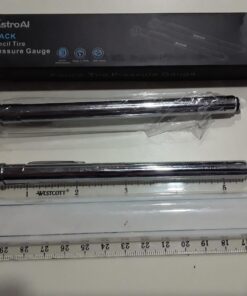 AstroAI Pencil Tire Inflator with Pressure Gauge 2 Pack (10-75PSI), air Pressure Gauge Tire Gauge for Tires, Stainless Steel Body, and Metal Made Nozzle 3 Measurements for Cars, Bikes, Vehicles 27 71q2X43QMRL