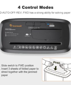 Bonsaii Paper Shredder for Home Use, 8-Sheet StripCut Home Office Shredder, CD/Credit Card Shredder Machine with Overheat Protection, 3.4 Gallons Wastebasket 8 Sheet (New) 31 71q3UFlZbHL