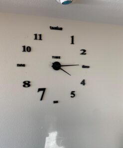 Elikeable Modern 3D Frameless Large 3D DIY Wall Clock Watches Hours DIY Decorations Home for Living Room Bedroom (black) Black 25 71q3jumnQpL