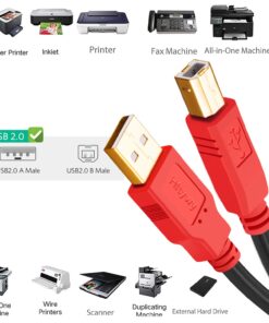 Hftywy Printer Cable 30 ft Long USB Printer Cable Cord USB 2.0 Type A Male to B Male Printer Scanner USB B Cable for HP, Canon,Epson, Lexmark, Dell, Xerox, Samsung Etc 30ft 10 71q3r0BM29L