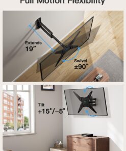 PERLESMITH Full Motion TV Wall Mount for 26-60 Inch TVs, UL-Listed TV Mount with Articulating Arms Swivels Tilt Extension - Wall Mount TV Brackets VESA 400x400 Fits LED LCD OLED 4K TVs Up to 70 lbs 30 71q42ICZCZL