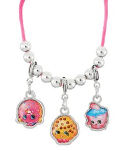 Shopkins Necklace with 3-Charms (Clip-On) (D'Lish Donut / Kooky Cookie / Cupcake Chic)