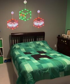 Bupelo Pixel Game Themed Decorations, 3 Pack Creeper & TNT Window Lights with Suction Cup Battery Operated, Miner Crafting Birthday Gift Decorations Lights, Kid's Bedroom Ornament Gaming Room Decor 26 71q5nJ8uRzL