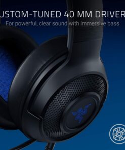 Razer Kraken X Ultralight Gaming Headset: 7.1 Surround Sound - Lightweight Aluminum Frame - Bendable Cardioid Microphone - for PC, PS4, PS5, Switch, Xbox One, Xbox Series X|S, Mobile - Black/Blue Classic Black/Blue 26 71q6CbOsWxL