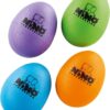 Nino Percussion Plastic Egg Shaker Set, 4 Pieces - For Classroom Music or Playing at Home, 2-YEAR WARRANTY (NINOSET540-2),Aubergine, Grass Green, Orange, Sky Blue Egg Shakers 4-Piece Aubergine, Grass Green, Orange, Sky Blue
