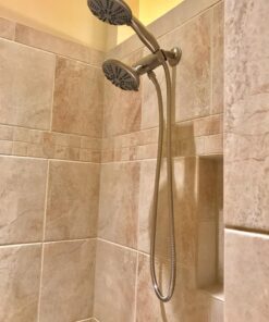 Ana Bath 5-Inch Anti-Clog High Pressure LARGE Dual Shower Head with Handheld Spray - 5 Unique Spray Modes/BRASS CONNECTOR/5 Ft Stainless Steel Hose/Spot Resist Brushed Nickel 34 71q7C45llqL