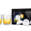 The Original Whiskey Ball Duo Gift Set (Includes 2 Round Ice Molds, 2 Libbey Rock Glasses) Includes 2 Round Ice Molds, 2 Rock Glasses