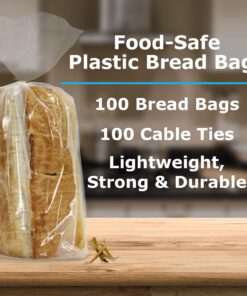 Alternative view of Bread Bags with Ties, Reusable, 100 Clear Bags and 100 Ties Standard Thickness