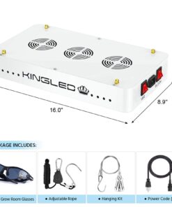 KingLED 2023 Newest 1500w LED Grow Lights with Samsung LM301B LEDs 4 * 4 ft Coverage Full Spectrum Grow Lights for Indoor Hydroponic Plants Greenhouse Growing Lamps Veg Bloom Daul Mode 32 71q8Nco4SdL