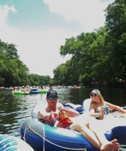 Intex River Run II Inflatable 2-Person Pool Tube Float with Attached Cooler and Repair Kit Multi-colored 37 71q8Yn0I0BL