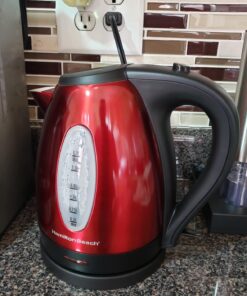 Hamilton Beach Electric Tea Kettle, Water Boiler & Heater, 1.7 Liter, Cordless Serving, 1500 Watts for Fast Boiling, Auto-Shutoff and Boil-Dry Protection, Red (40885) 1.7 L 33 71q8jLvazBL