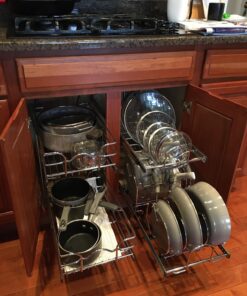 Rev-A-Shelf - 5WB2-1218-CR - 12 in. W x 18 in. D Base Cabinet Pull-Out Chrome 2-Tier Wire Basket 12 in. 22 71q9QIma3nL