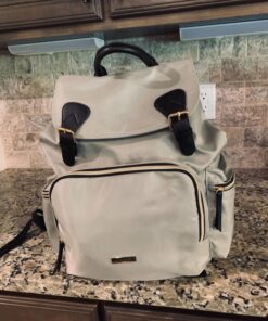 VS VOGSHOW Diaper Bag Backpack, Multifunction Stylish Travel Baby Bag Backpack with Crossbody Strap, Maternity Nappy Bag Gray 93 71q9rvrwbGL