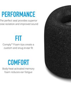 COMPLY Foam 400 Series Replacement Ear Tips for Bose Quiet Comfort 20, Sennheiser IE 300, Campfire Audio, 7Hertz, NuraLoop & More | Ultimate Comfort | Unshakeable Fit|NO TechDefender | Small, 3 Pairs Black 12 71qA9g6jA0L