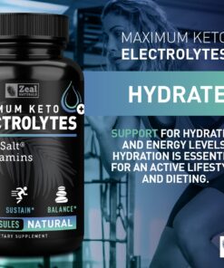 Keto Electrolyte Supplement (120 Capsules) Maximum Keto Electrolytes Supplements Pills w Real Salt®, B Vitamins, Magnesium and Potassium Supplement - Salt Pills & Electrolyte Tablets 23 71qASPQQ4uL 1