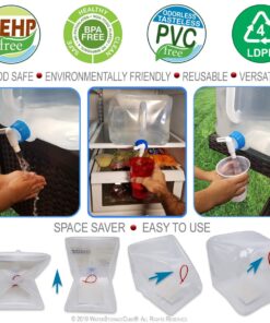 WaterStorageCube BPA Free Collapsible Water Container with Spigot, Camping Water Storage Carrier Jug for Outdoors Hiking Backpack & Survival Kit, Foldable Portable Water Canteen 1.3/2.6/5.3 Gallon 5.3 Gallon 1-Pack 5.3 Gal 22 71qBOFYdIYL 1