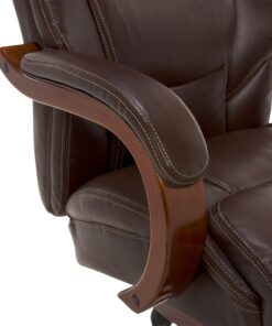 La-Z-Boy Delano Big & Tall Executive Office Chair, High Back Ergonomic Lumbar Support, Bonded Leather, Brown 40 71qBfAryKvL 1