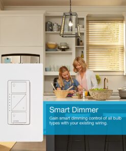 Lutron Caseta Smart Lighting Dimmer Switch and Remote Kit | P-PKG1W-WH | White 41 71qCjJy6CL