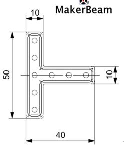 Alternative view of MakerBeam T Bracket 12 pcs Designed for MakerBeam (10x10mm in Diameter) A2 Stainless Steel