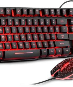 Rii Gaming Keyboard and Mouse Set, 3-LED Backlit Mechanical Feel Business Office Keyboard Colorful Breathing Backlit Gaming Mouse for Working or Primer Gaming,Office Device (RK108) 34 71qDRWxYjQL