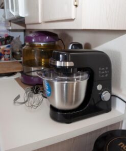 Hamilton Beach Electric Stand Mixer, 4 Quarts, Dough Hook, Flat Beater Attachments, Splash Guard 7 Speeds with Whisk, Black 38 71qDhjsXML